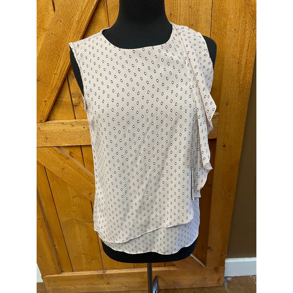 Ann Taylor Factory Size Small Top Blouse Soft Pink Sleeveless EUC